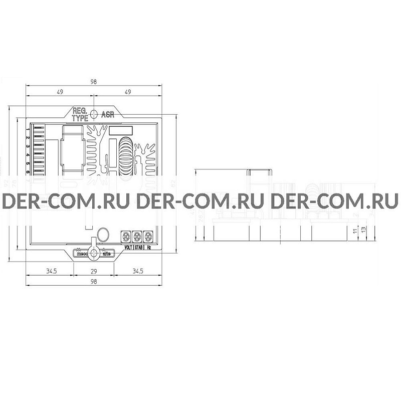 Регулятор напряжения AVR Mecc Alte ASR ДизельЭнергоРесурс